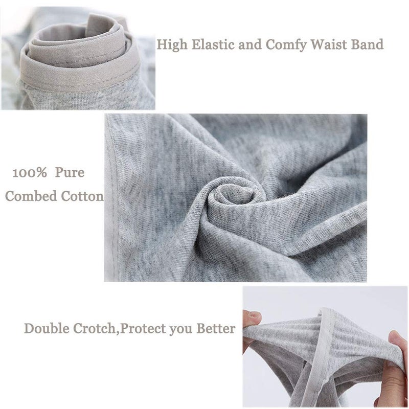 STARLY Mens Disposable Cotton Underwear Travel Boxers Briefs Portable Shorts Gray 5PK (Grey, Large) - Image 3